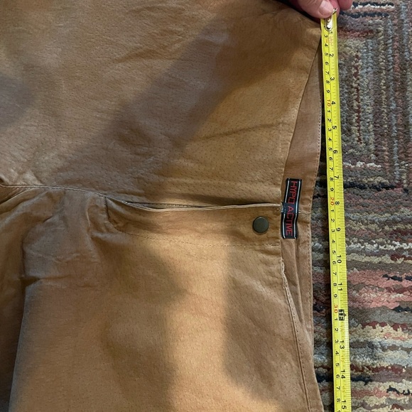 Hypo Active Women's Leather Pants Brown 14 Flat Front Lined Logo - Picture 3 of 9